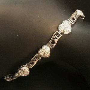 Sterling Silver Love & Hearts Bracelet